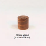 Wood Lamp Finial Striped Walnut Drum 15