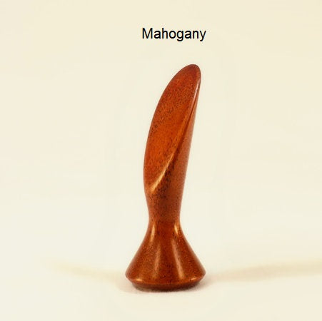 Lamp Finial Smooth Crescent Mahogany Wood