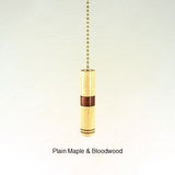 Fan Pull Red and White Wood Brass Handmade by Picinae Studios