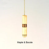 Wood Fan Pull Maple Bocote Brass Handmade