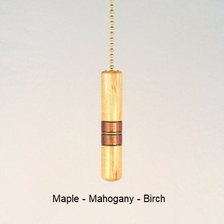 Wooden Fan Pull Maple Mahogany Handmade by Picinae Studios