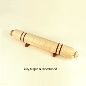 Custom Rolling Pin Curly Maple Bloodwood Handmade BY Picinae Studios
