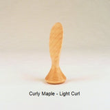 Lamp Shade Finial Curly Maple Wood Smooth Crescent Pattern