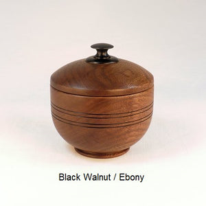 Wooden Sugar Bowl 2 in Black Walnut and Ebony