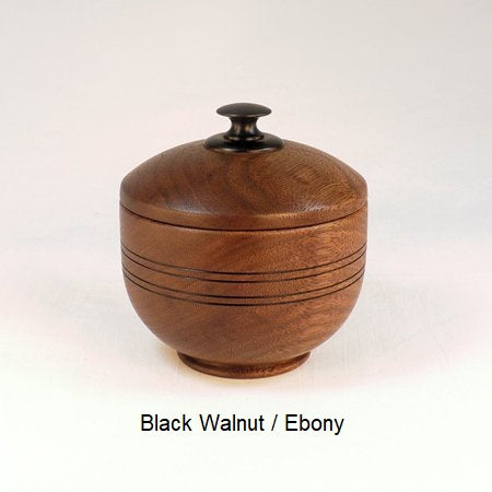 Wooden Sugar Bowl 2 in Black Walnut and Ebony