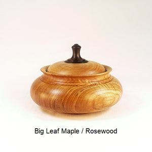 Wooden Sugar Bowl 4 in Big Leaf Maple and Rosewood