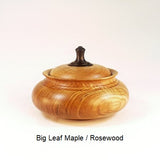 Wooden Sugar Bowl 4 in Big Leaf Maple and Rosewood