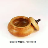 Wooden Sugar Bowl 4 in Big Leaf Maple and Rosewood