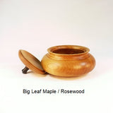 Wooden Sugar Bowl 4 in Big Leaf Maple and Rosewood