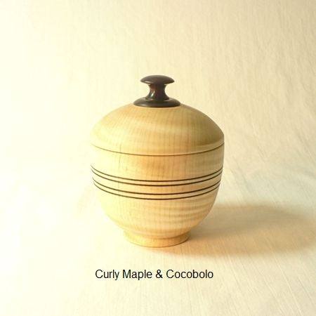 Custom Sugar Bowl in Curly Maple and Cocobolo