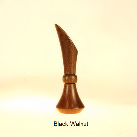 Lamp Shade Finials Beaded Crescents Black Walnut Wood
